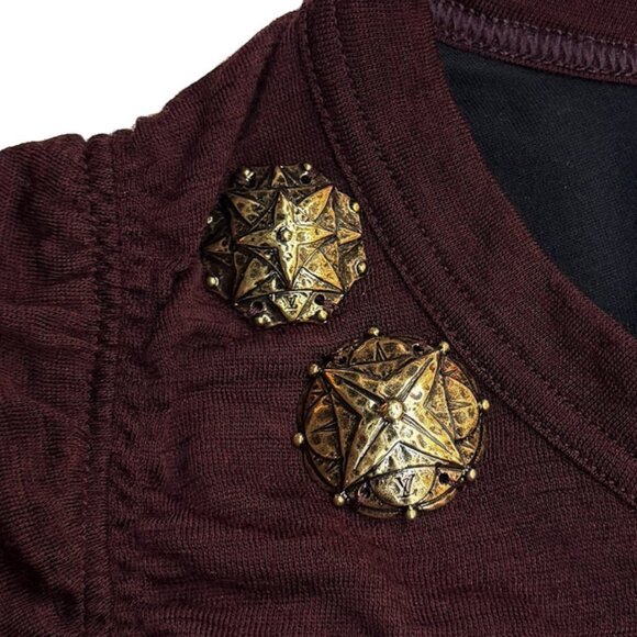 Louis Vuitton 2010 Burgundy Star Button Accents Top - Picture 5 of 9